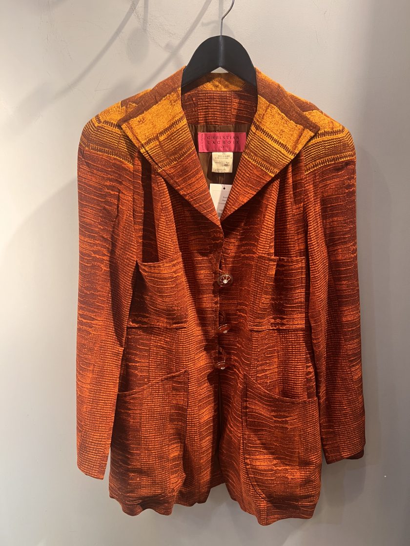 Christian Lacroix printed blazer, size 38, ocher & dark yellow, circa 80/90