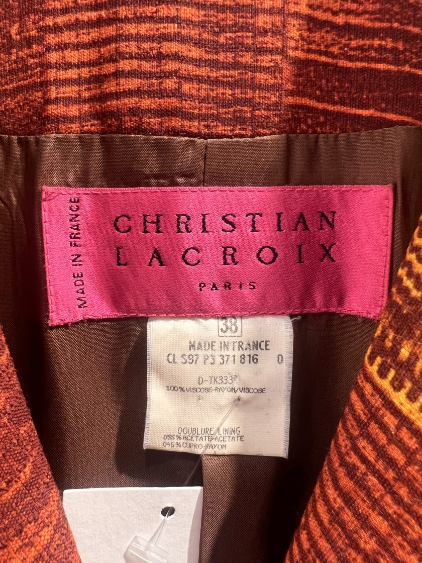 Blazer imprimé Christian Lacroix T.38 ocre & jaune foncé