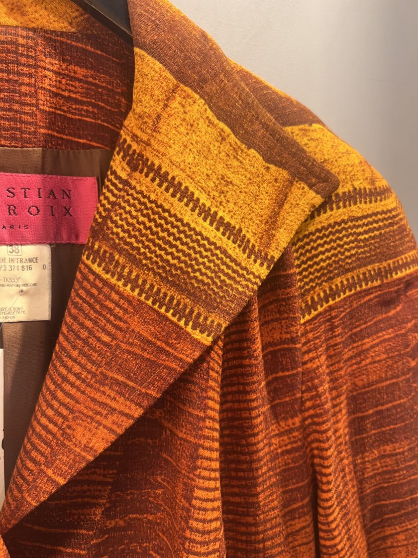 Blazer imprimé Christian Lacroix T.38 ocre & jaune foncé