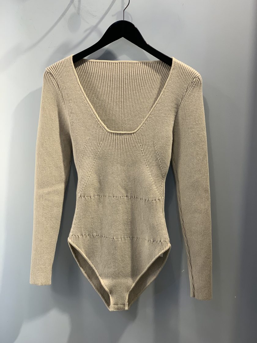 Beige long sleeves knit Jacquemus bodysuit size 38